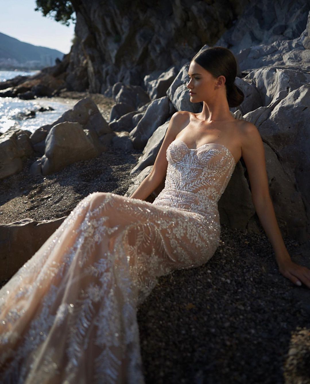 Sparkly Mermaid Wedding Sequins Strapless Bridal Gowns Illusion Custom Made Sleeveless Or Length Bride Dresses 0219