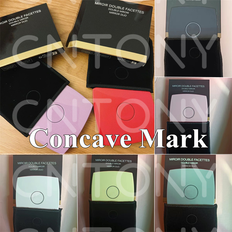 Pink White Black Red Yellow Purple Green Compact Mirrors Brand Mirror Double Facettes 7 Color Concave Mark Quality DUO Makeup Mirror With dust bag Mak