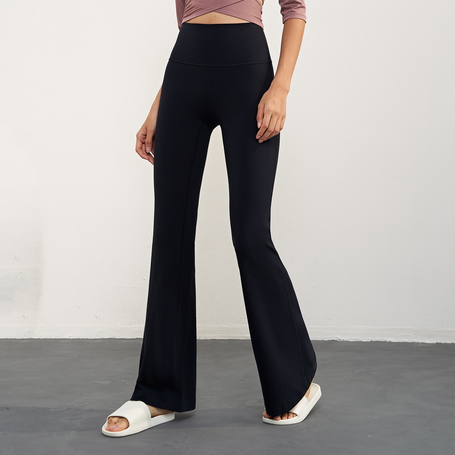 O61 Yoga Pants Loose High Waist Hip Lift Slim Leggings Wear Dance Training Fitness Bell-Bottoms