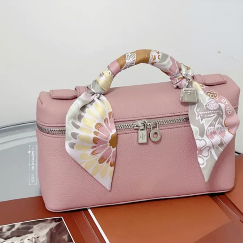 L19 Lunch Box Bag Gigi Leather Makeup Crossbody Shoulder Handbag