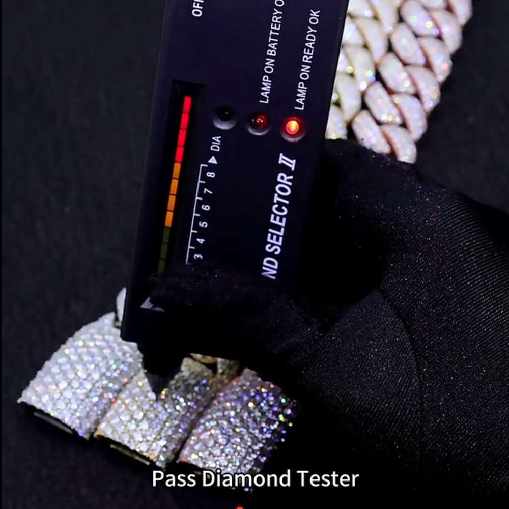 bracelet necklace mossanite Factory Price 20mm Luxury Cuban Link Chain Vvs Moissanite Hip Hop Jewelry Iced Out Bracelet