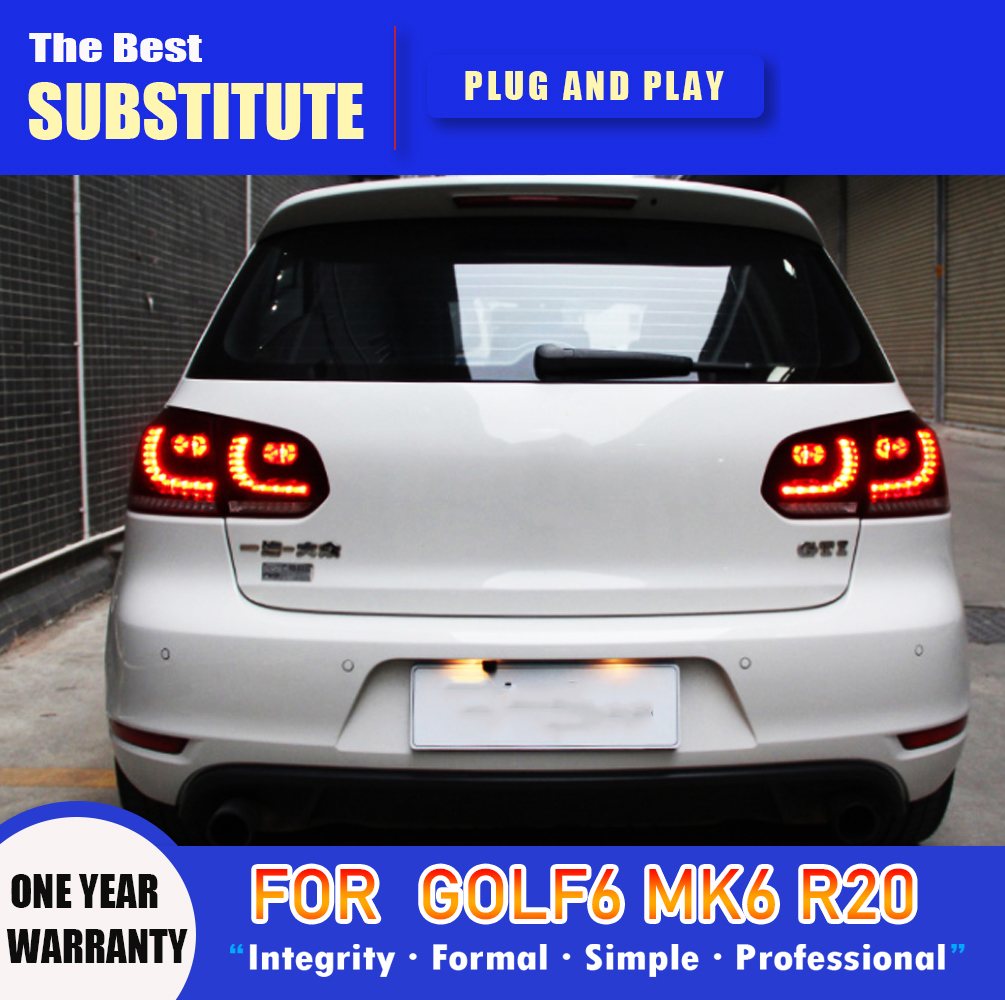 Car Accessories Taillight Assembly For VW Golf 6 MK6 R20 LED Tail Light 09-12 Brake Reverse Parking Running Light Turn Signal Rear Lamp