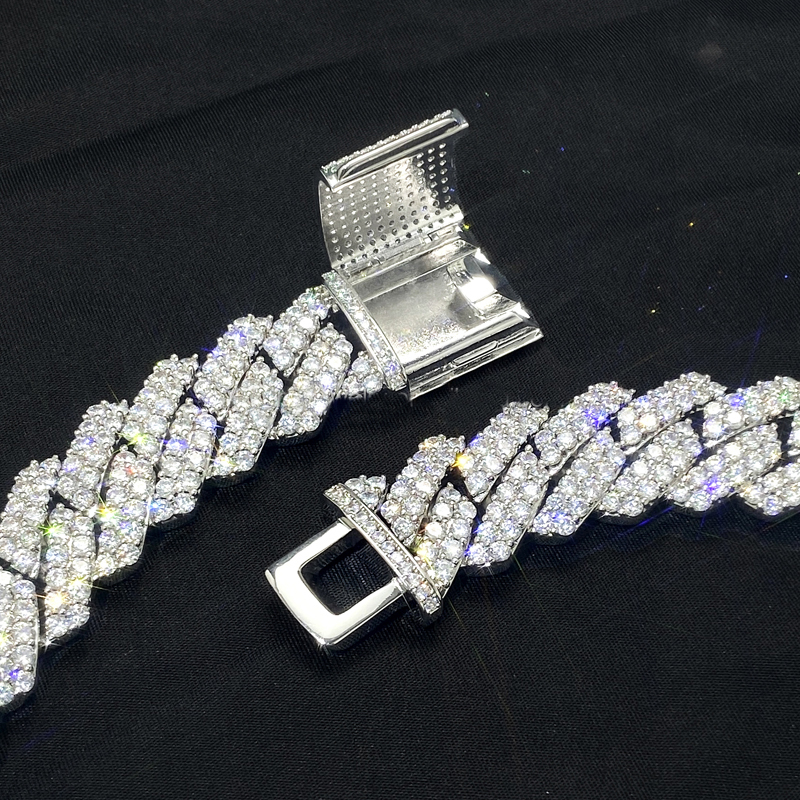 Miami Moissanite Cuban Link Chain Pass Dimond Tester 12Mm Wide Micro Paved 2 Row Diamond Iced Out Chain Necklace Rapper Hip Hop Gold Jewelry Chains