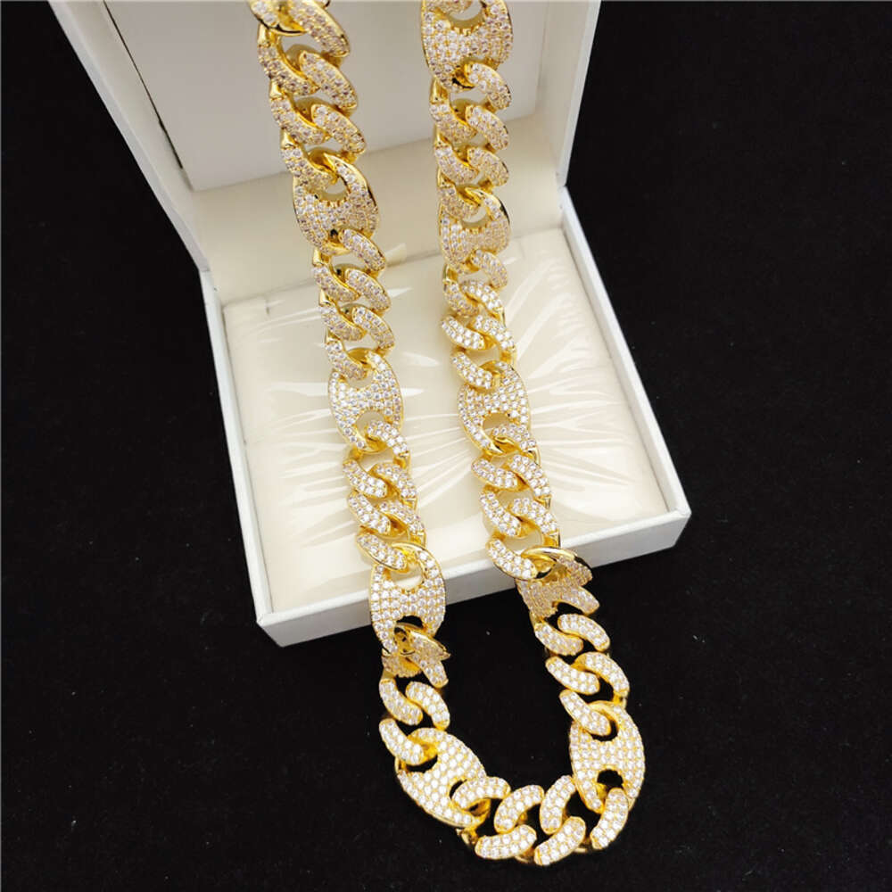 Miami Cuban Link Chain Necklace Gold Plated for Men Hip Hop
