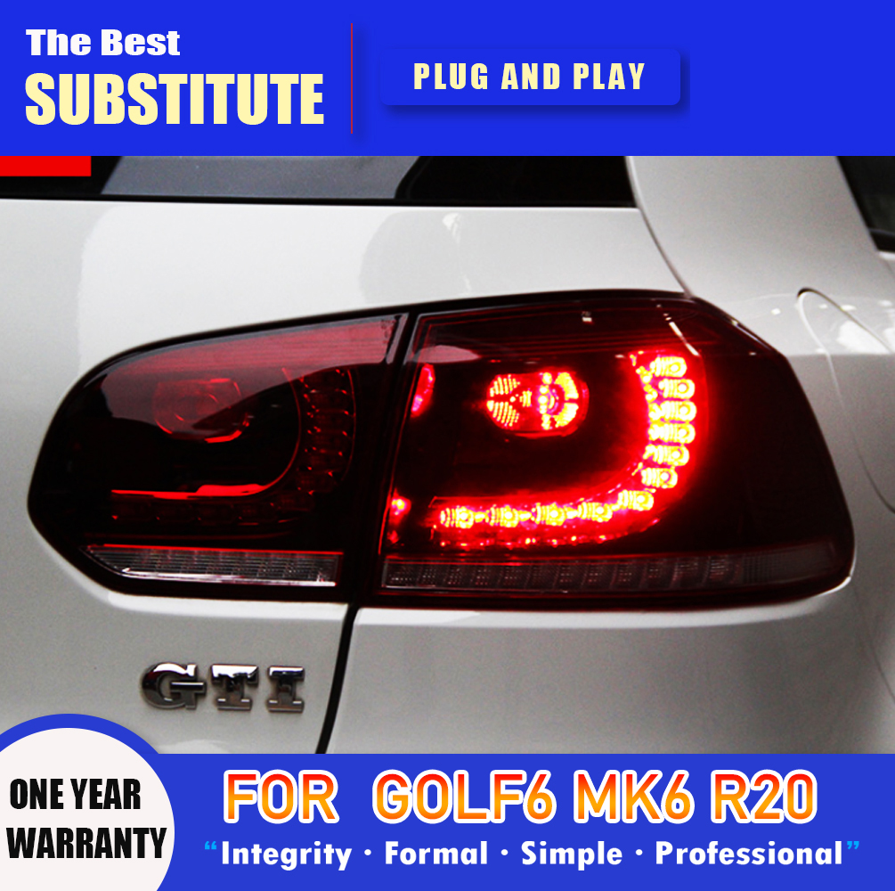 Car Accessories Taillight Assembly For VW Golf 6 MK6 R20 LED Tail Light 09-12 Brake Reverse Parking Running Light Turn Signal Rear Lamp