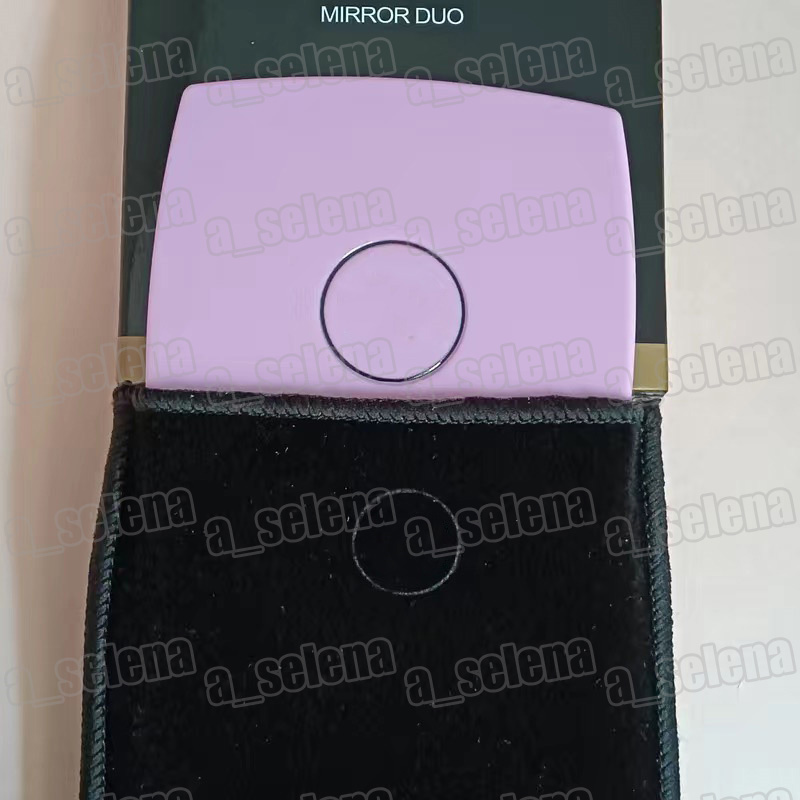 Brand Double Facettes Mirror DUO Makeup Mirror With Dusk Bag Compact Mirrors Makeup Tools with Concave Mark