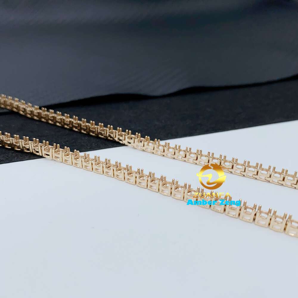 Price 3mm Real Solid Gold 10k Tennis Chain Necklace Without Stone