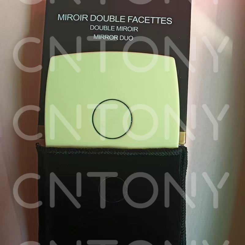 Pink White Black Red Compact Mirrors Fashion acrylic cosmetic portable mirror Folding Velvet dust bag mirror Make up Tools with Concave Mark
