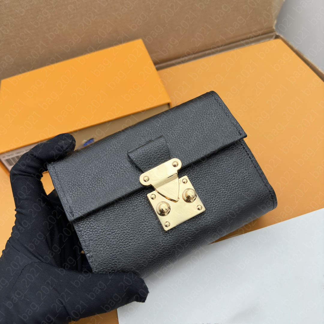 7A Ladies Fashion Casual Designer Luxury Leather Metis Compact Wallet S-Lock Short Coin Purse Credit Card Holders Key Pouch Wallet With Box M80880