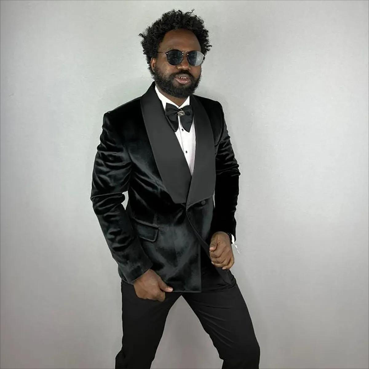 Classy One Button Veet Wedding Tuxedos Slim Fit Mens Suits 2 Pieces Sets Shawl Lapel Blazers Formal Suit With Jacket And Pants