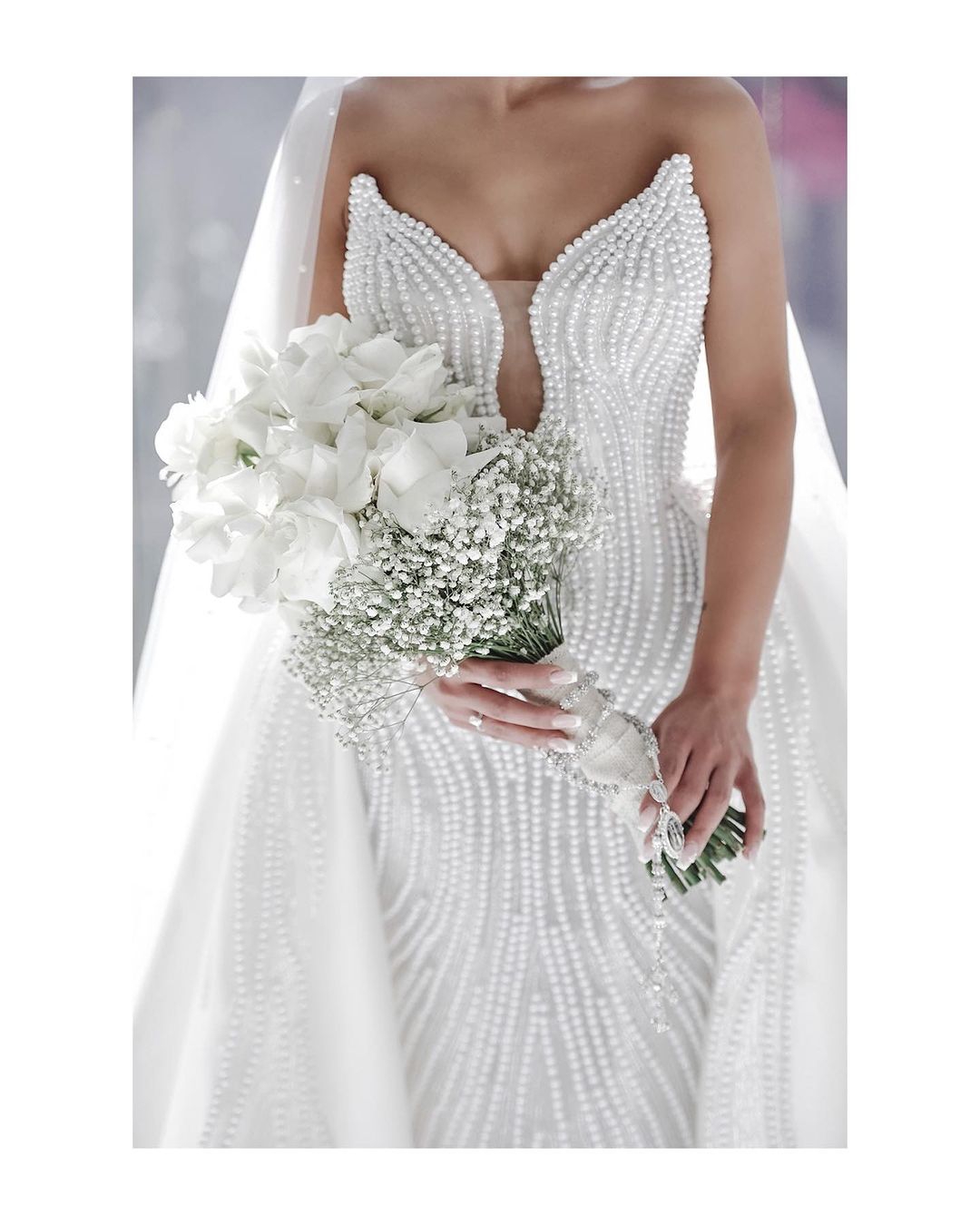 Exquisite Mermaid Wedding Dresses Sweetheart Whole Pearls Design Detachable Train Tulle Sleeveless Custom Made Plus Size Sexy Bridal Gown Vestidos De 