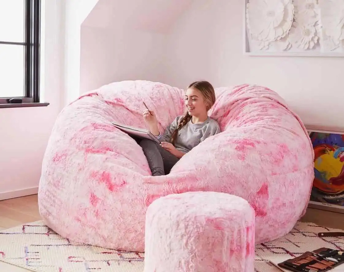 135-180CM Lazy BeanBag Sofas Cover Chairs without Filler Linen Cloth Lounger Seat Bean Bag Pouf Puff Couch Tatami Living Room 240118 - view 7