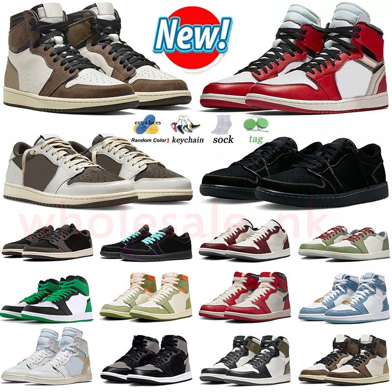 TS x 1 Low Reverse Mocha 1s Low Basketball Shoes Black Phantom Medium Olive Chicago Patent Bred Men Women Trainers Sneakers Size 13