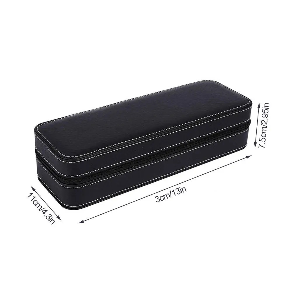 6 Slots PU Leather Watch Box Portable Travel Zipper Case Collector Storage Jewelry Storage Box Display Box 240124