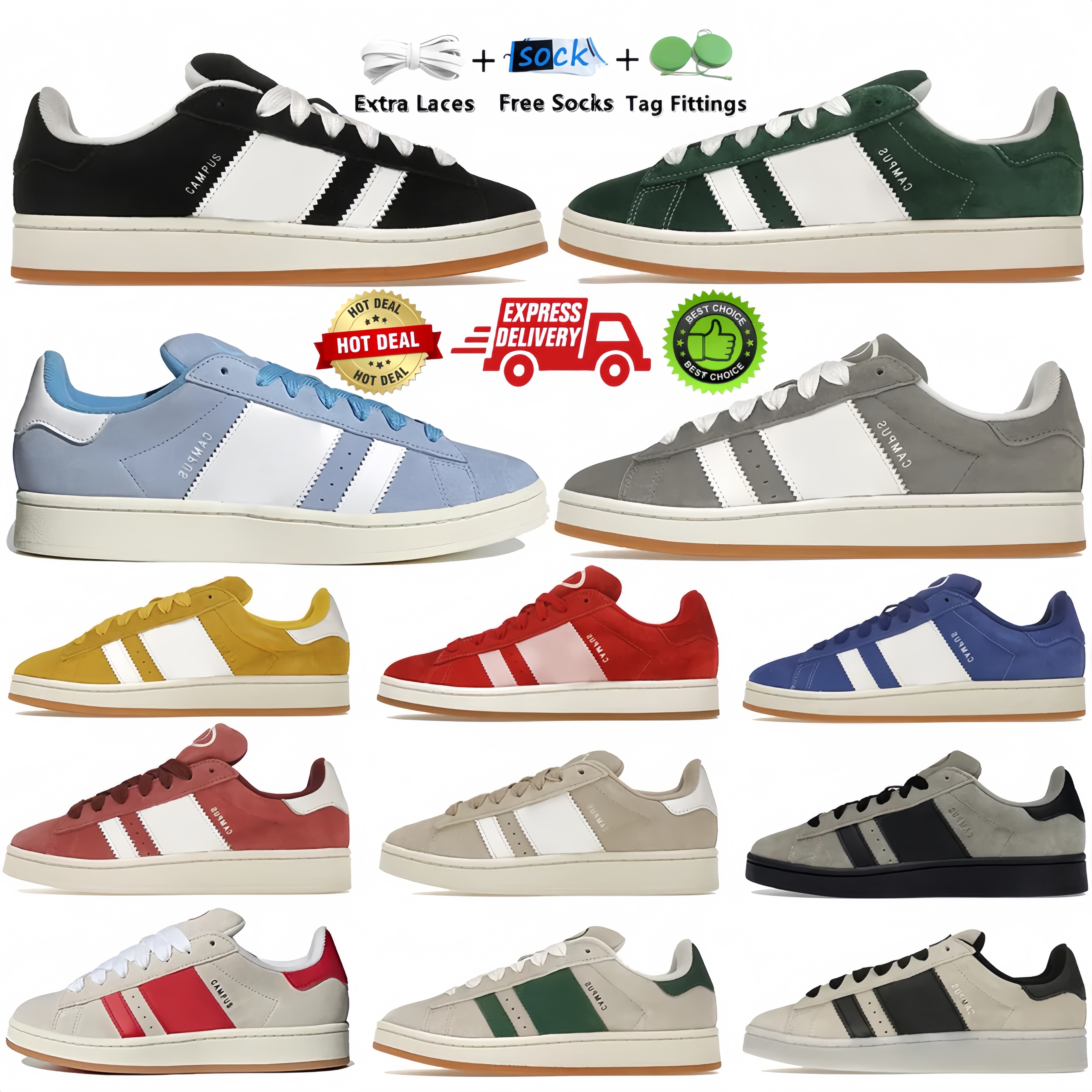 Casual Shoes 00s School Shoes for Men Women Vegan White Gum Collegiate Green Team Black Outdoor Designer Sneakers Sports Trainers