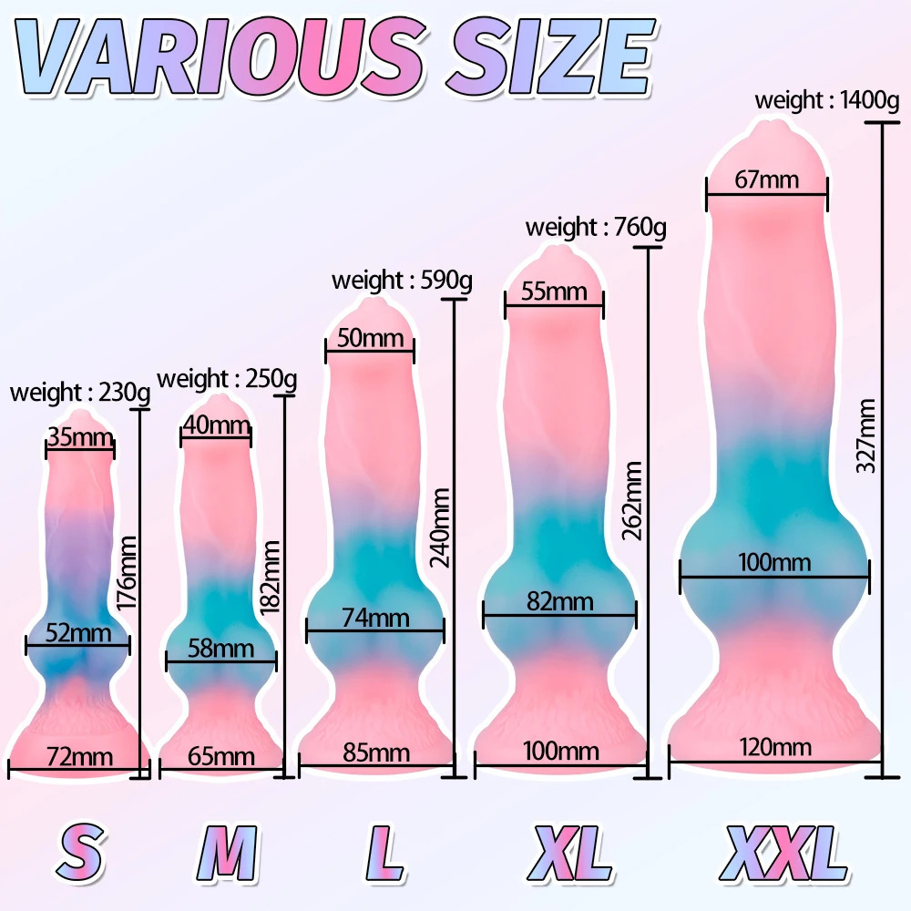 Silicone Soft Animal Penis Big Dog Dick Huge Luminous Dildo Anal Plug Female Masturbation Suction Cup Luminous Adult Sex Toys 18 240129