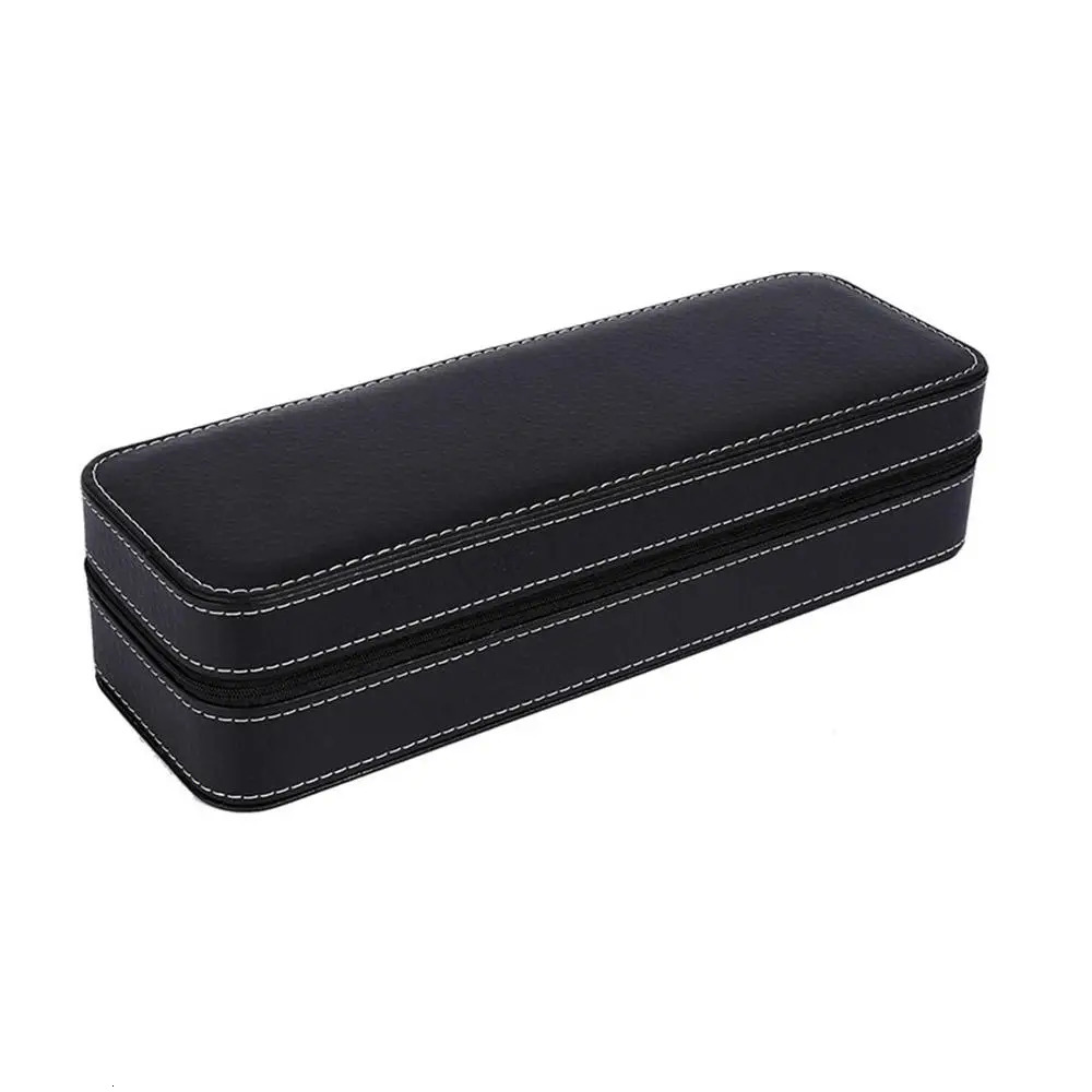 6 Slots PU Leather Watch Box Portable Travel Zipper Case Collector Storage Jewelry Storage Box Display Box 240124