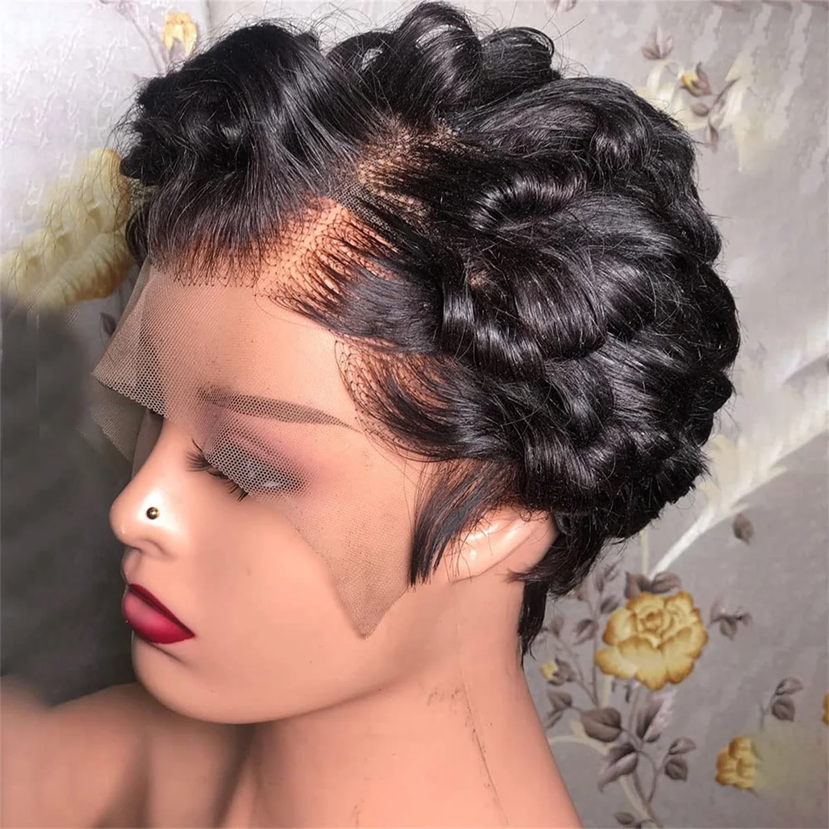 13X4 Short Bob Loose Wave Wigs For Women Pre Plucked Bleached Knots Pixie Cut Hd Transparent Lace Front Natutal Human Hair Wig