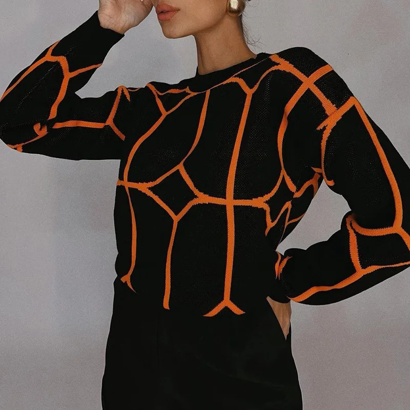 Knitted Pullover Oneck Thick Women s Sweater Casual Long Sleeve Loose Blouse Autumn Winter Female Tops 240130
