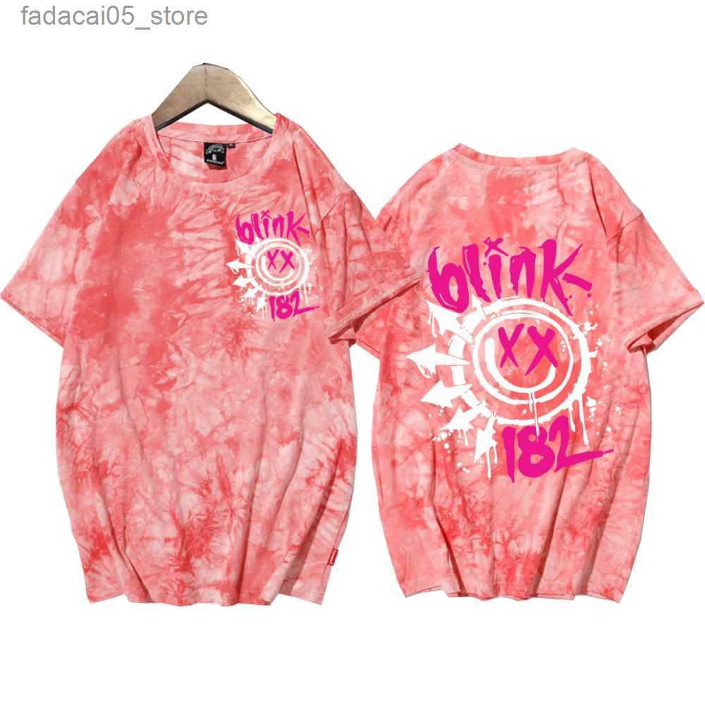 Men's T-Shirts World Tour 2024 Blink 182 Fan Shirts Tie Dye Round Neck Short Sleeve Man Woman T-Shirt Fans Gift Q240131