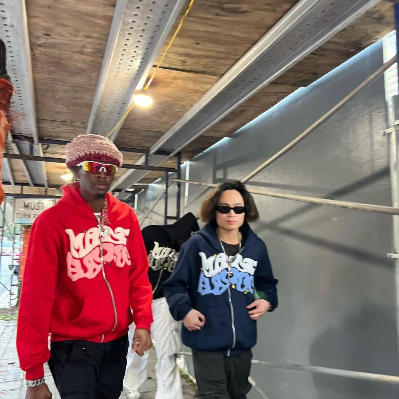 American Vintage Letter Printing Gothic Zipper Hoodie Men Y2K Street Hip Hop Sweatshirt Couple Loose Harajuku Hoodie 240131