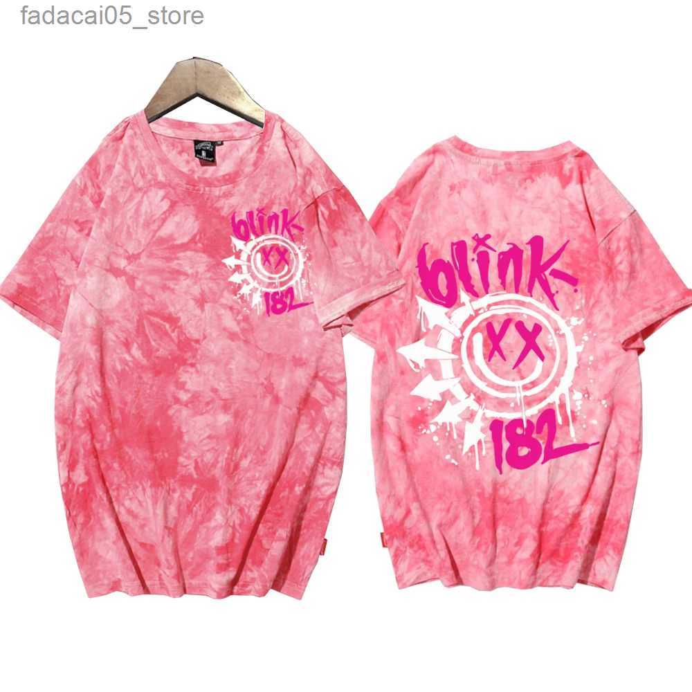 Men's T-Shirts World Tour 2024 Blink 182 Fan Shirts Tie Dye Round Neck Short Sleeve Man Woman T-Shirt Fans Gift Q240131