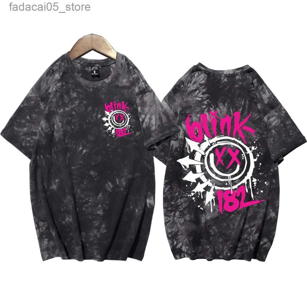 Men's T-Shirts World Tour 2024 Blink 182 Fan Shirts Tie Dye Round Neck Short Sleeve Man Woman T-Shirt Fans Gift Q240131
