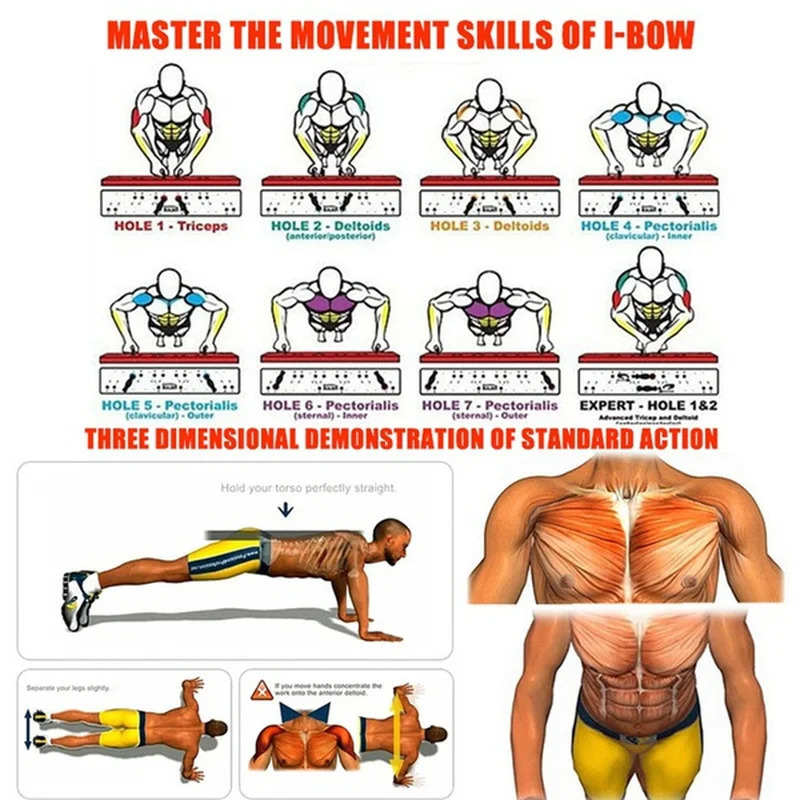Portable Multifunctional Push-up Board Set With Handles Foldable Fitness Equipment For Chest Abdomen Arms And Back Training 240123