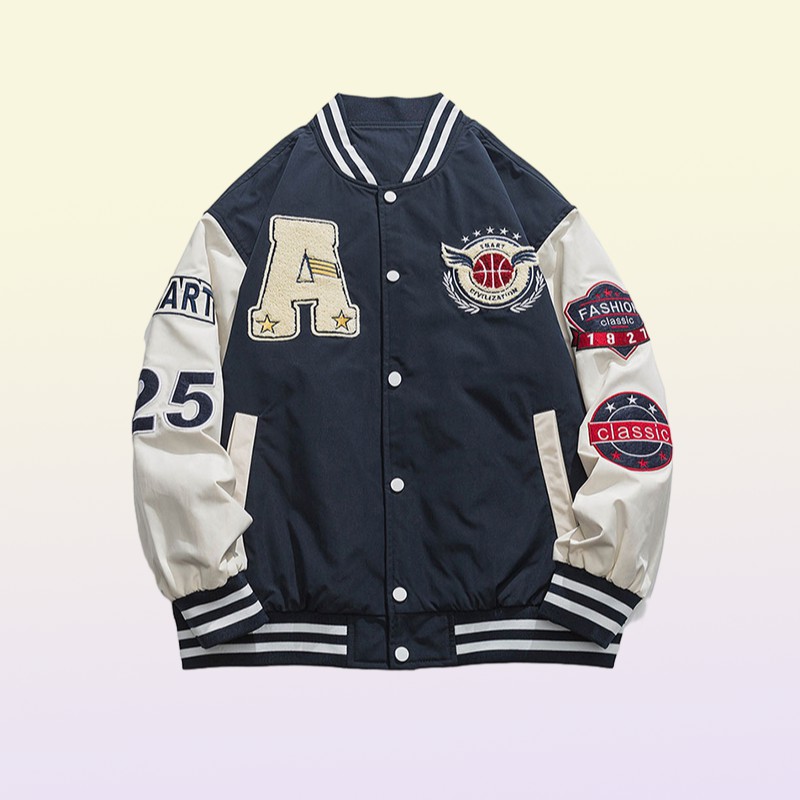 Mens Jackets Thin Light Letterman A Embroidery Patchwork Stadium Award University Men Baseball Bomber Jacket Unisex Women Varsity