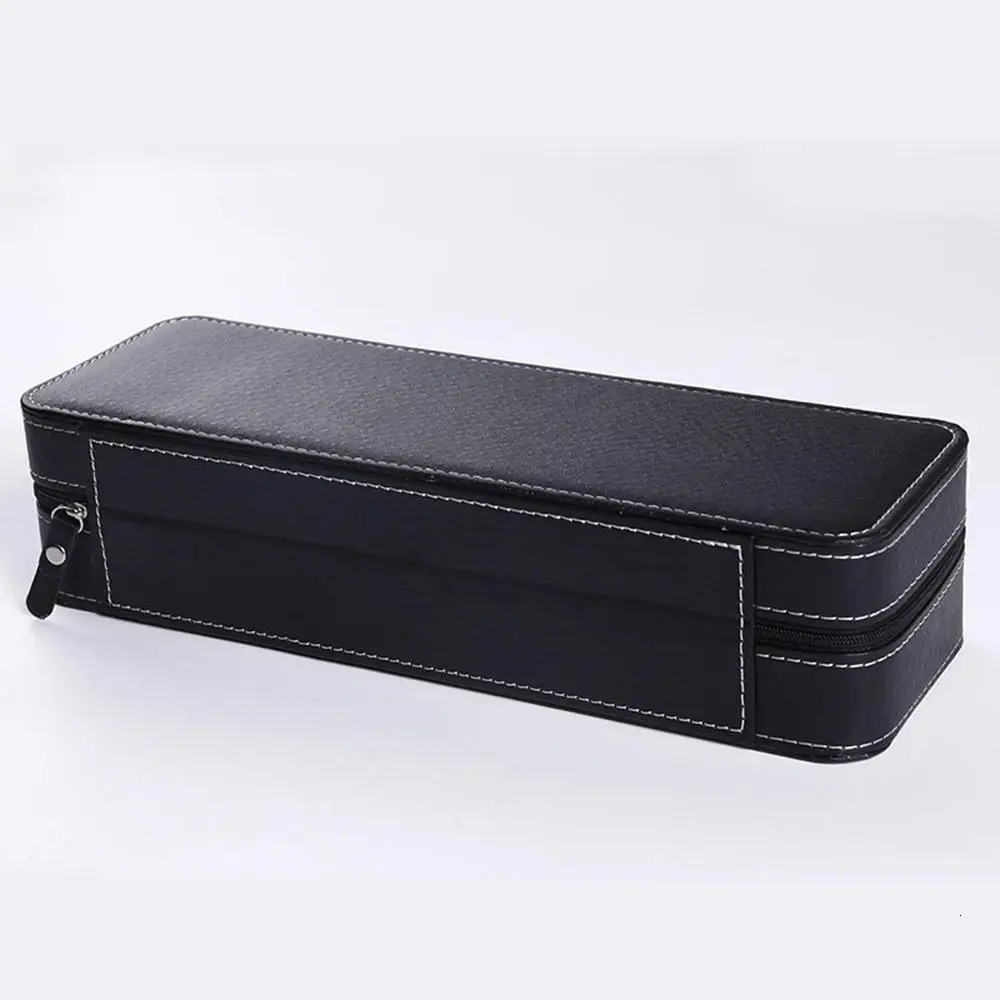 6 Slots PU Leather Watch Box Portable Travel Zipper Case Collector Storage Jewelry Storage Box Display Box 240124