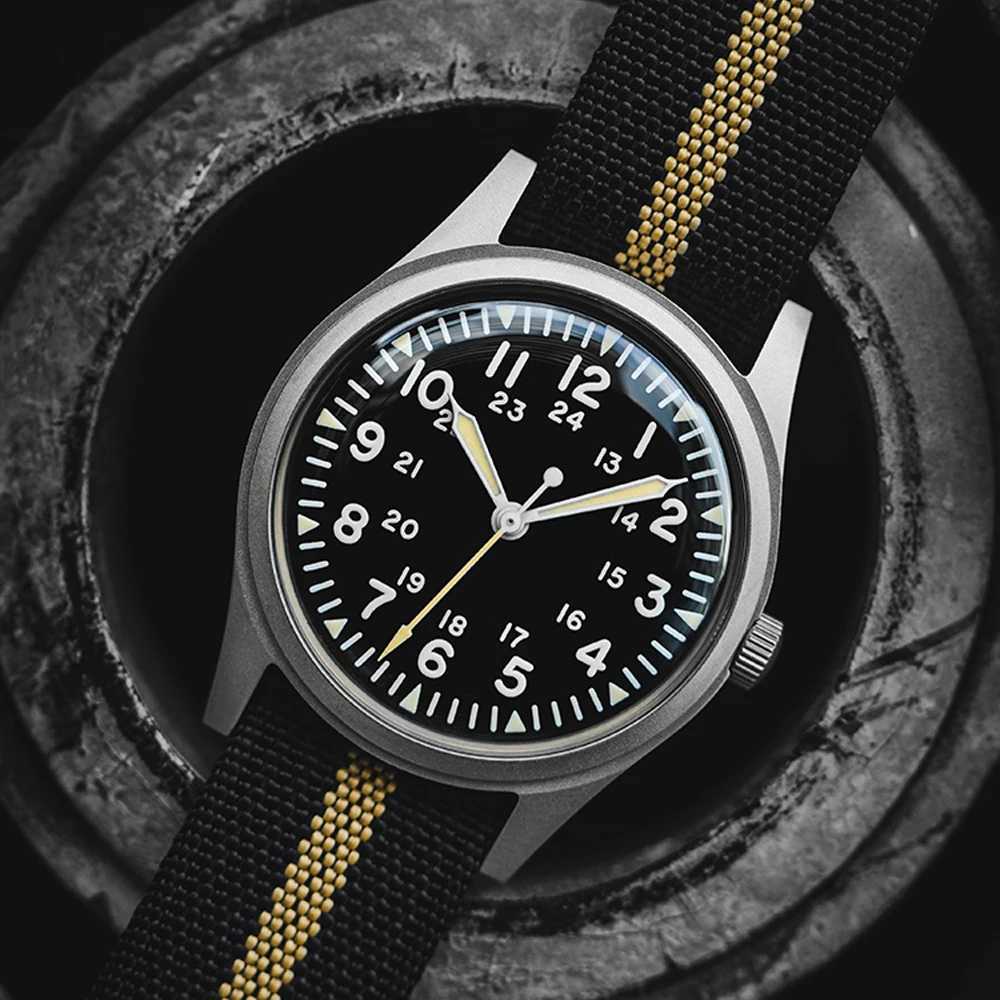 Other Watches Rdunae Quartz Watch G10 Military Homage 36mm Miyota 2035 Movement Mineral Glass Stainless Steel 50M Retro Mens Watch J240131