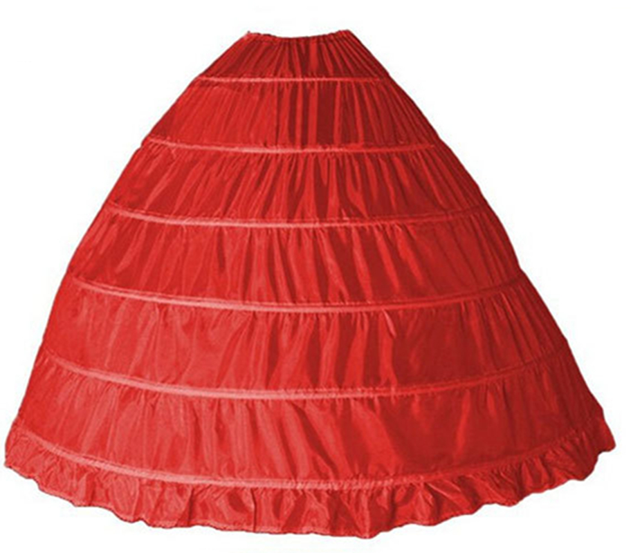White 6 Hoops Ball Gown Petticoats For Wedding Dress Skirt Long Puffy Crinoline Underskirt For Gothic Red Black Petticoat