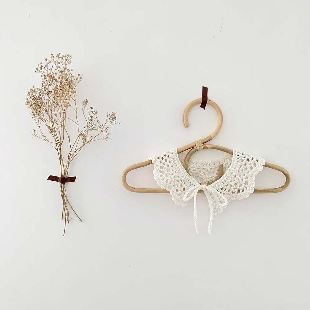 Kids Crochet Collar Korean Style Toddler Cute False Children Clothes Accessiory Baby Girls Cotton Bibs Shawl 240125bj