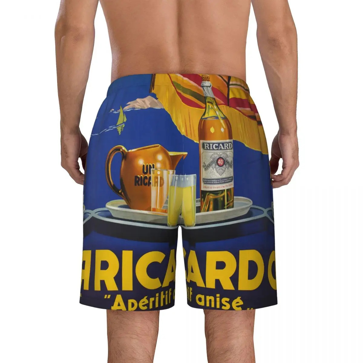 Summer Beach Pants Ricard Aperitif Anise Board Shorts France Vintage Poster Swimwear Sunga Boxer Briefs 240129
