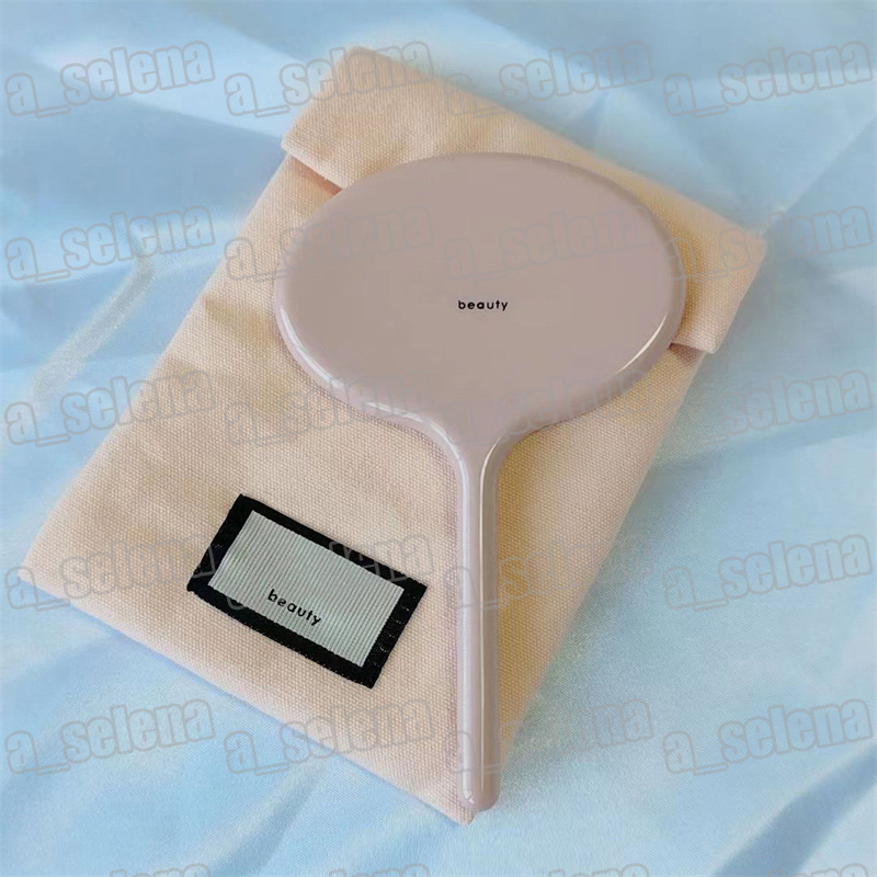 Portable Compact Mirrors Beauty Acrylic Cosmetic Mirrors Floral Flowers Classic Hand Makeup Mirror With Bags