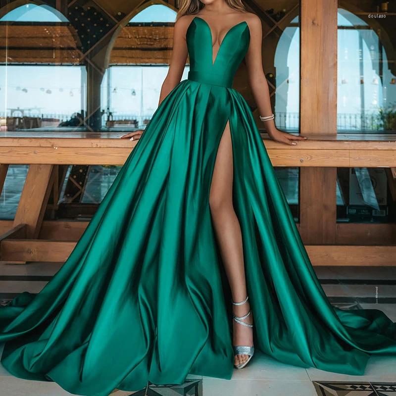 Casual Dresses Elegant Wedding Dress Chic Women Gowns Fold Party Spring Summer Off Shoulder High Split In Special Ocn Free shipping