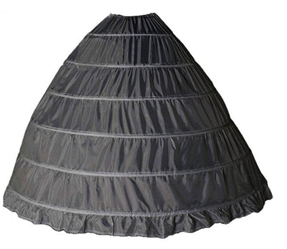 White 6 Hoops Ball Gown Petticoats For Wedding Dress Skirt Long Puffy Crinoline Underskirt For Gothic Red Black Petticoat
