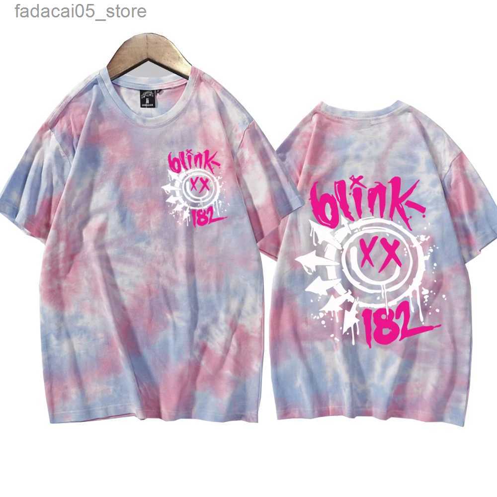 Men's T-Shirts World Tour 2024 Blink 182 Fan Shirts Tie Dye Round Neck Short Sleeve Man Woman T-Shirt Fans Gift Q240131