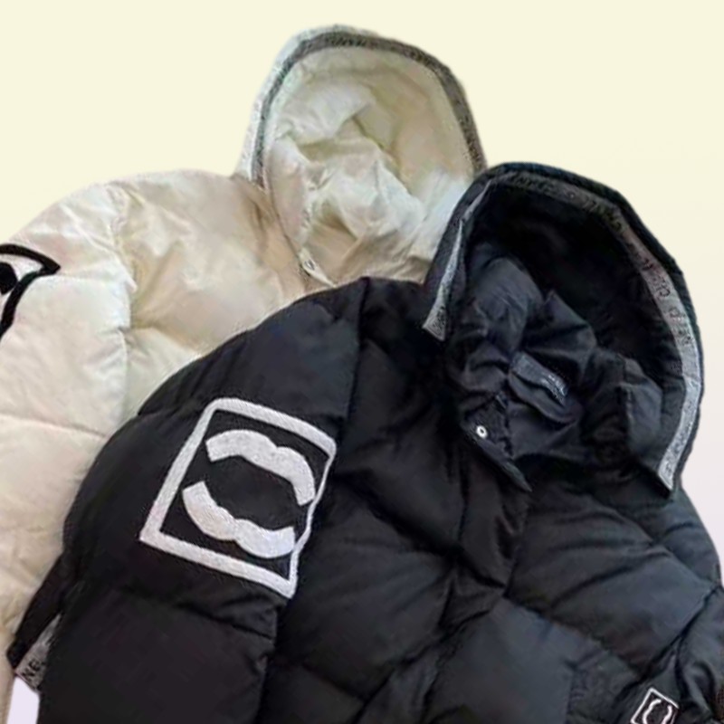 Womans Designer Down Jacket Autumn And Winter Women Puffer Jackets Coat Embroidery C Lapel Hooded Zipper Casual Short Smal