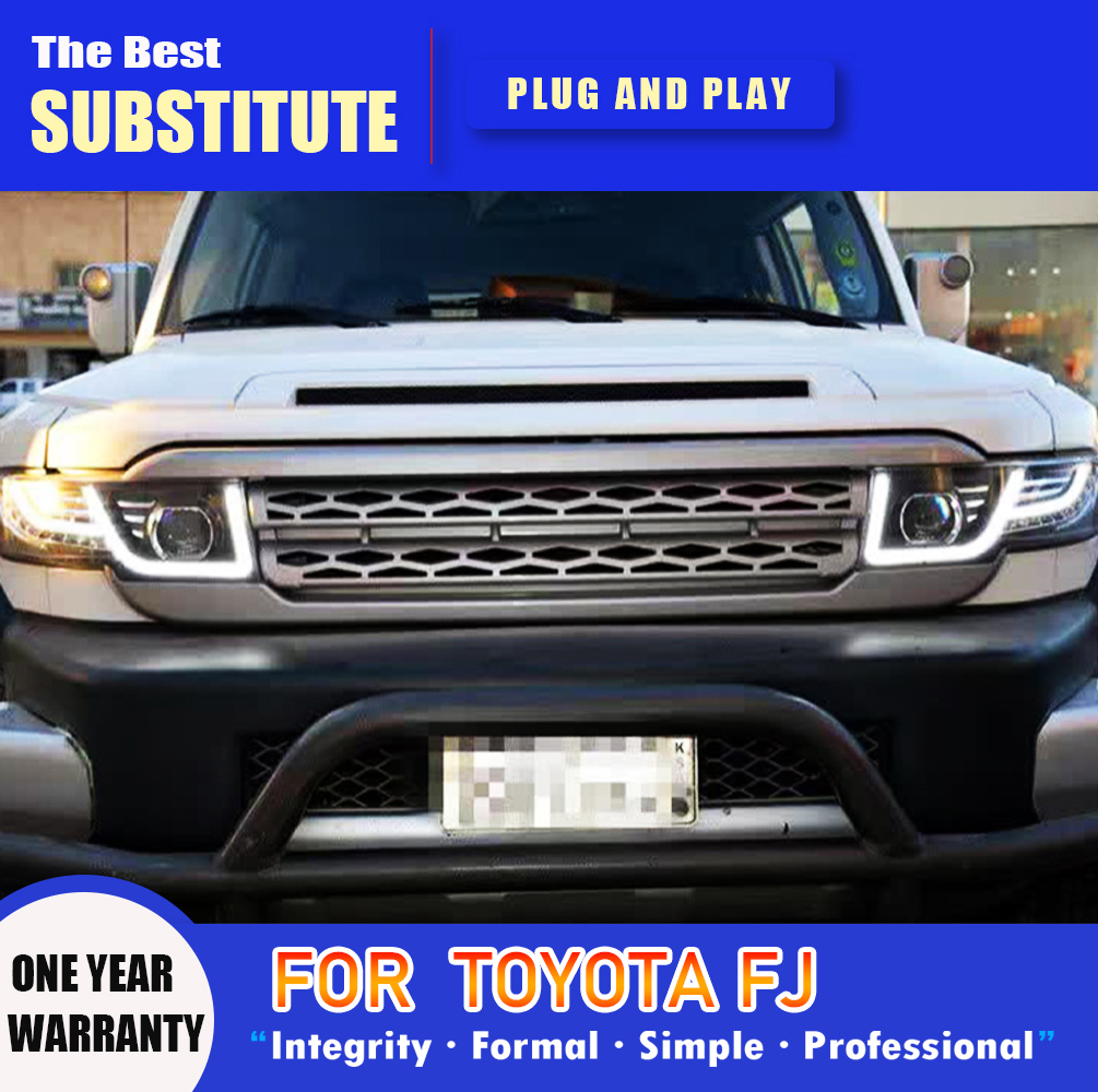 For Toyota FJ Cruiser LED Headlight Assembly 07-16 Dynamic Streamer Turn Signal Indicator Daytime Running Light Car Accessories Front Lamp
