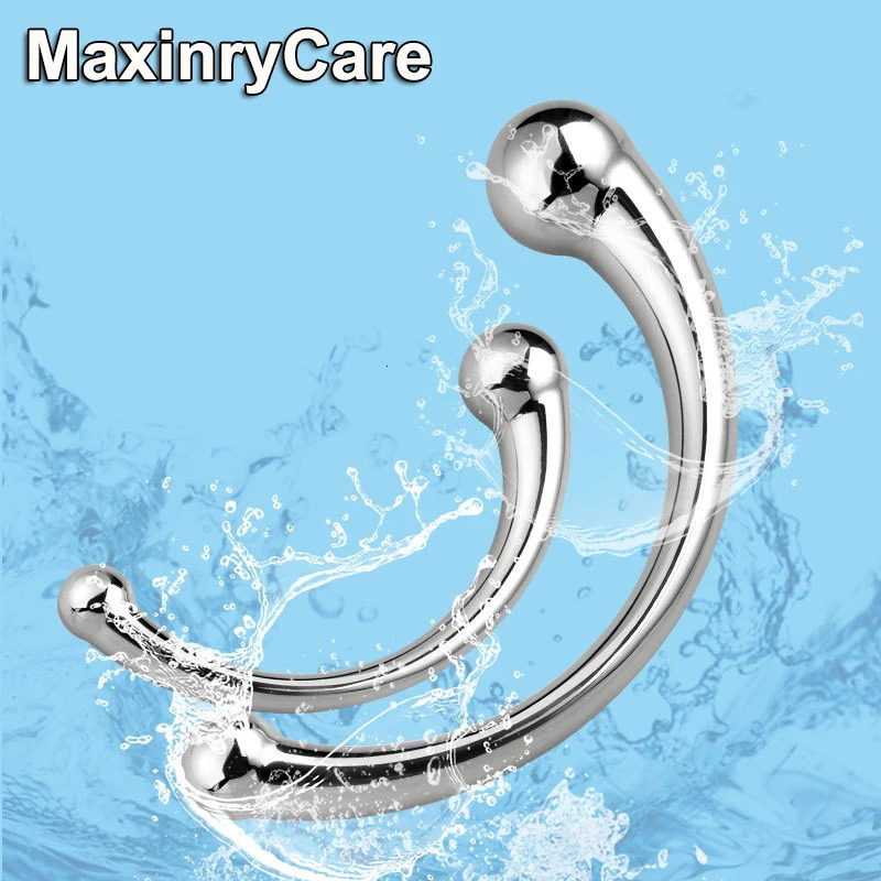 Double Ended Stainless Steel G Spot Wand Massage Stick Pure Metal Penis P-Spot Stimulator Anal Plug Dildo Sex Toy for Women Men 240129