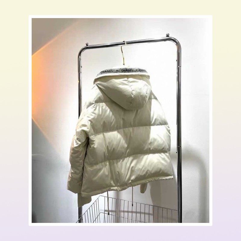 Womans Designer Down Jacket Autumn And Winter Women Puffer Jackets Coat Embroidery C Lapel Hooded Zipper Casual Short Smal