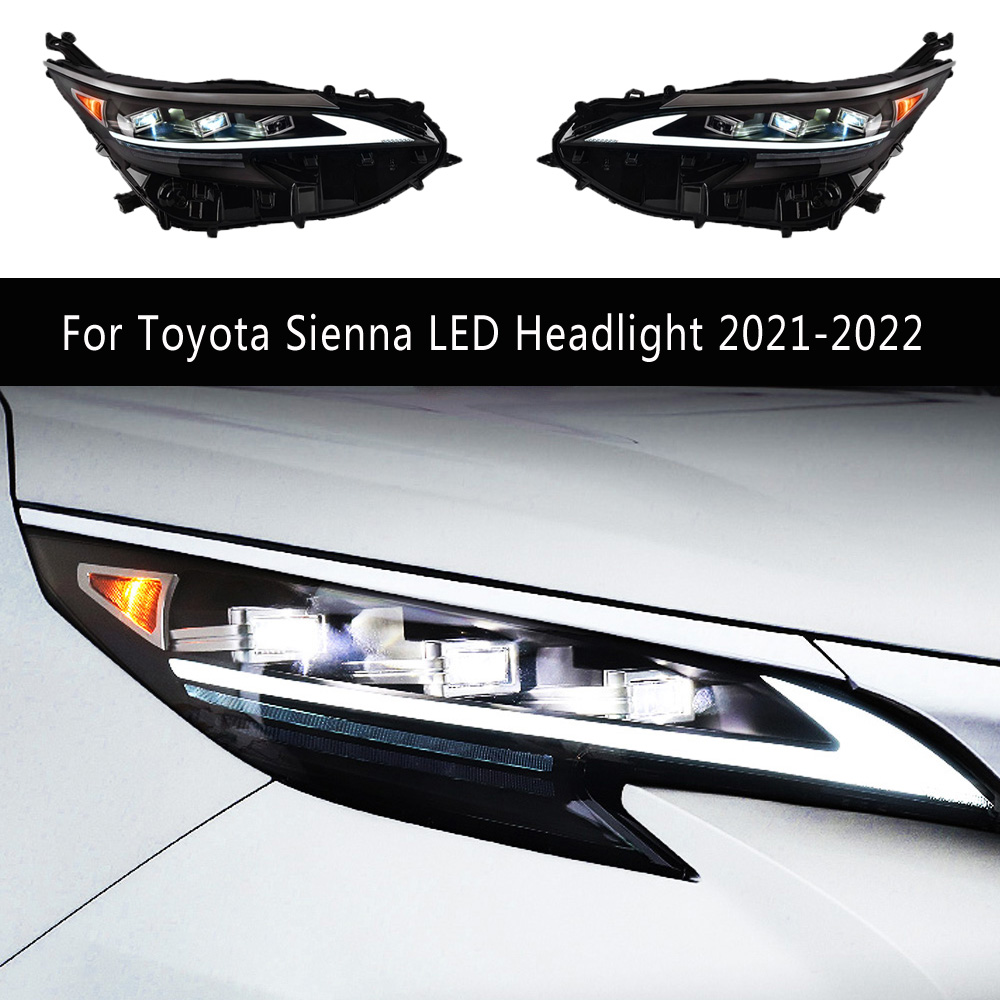 Car Accessories DRL Daytime Running Light Front Lamp For Toyota Sienna LED Headlight Assembly 21-22 Streamer Turn Signal Indicator