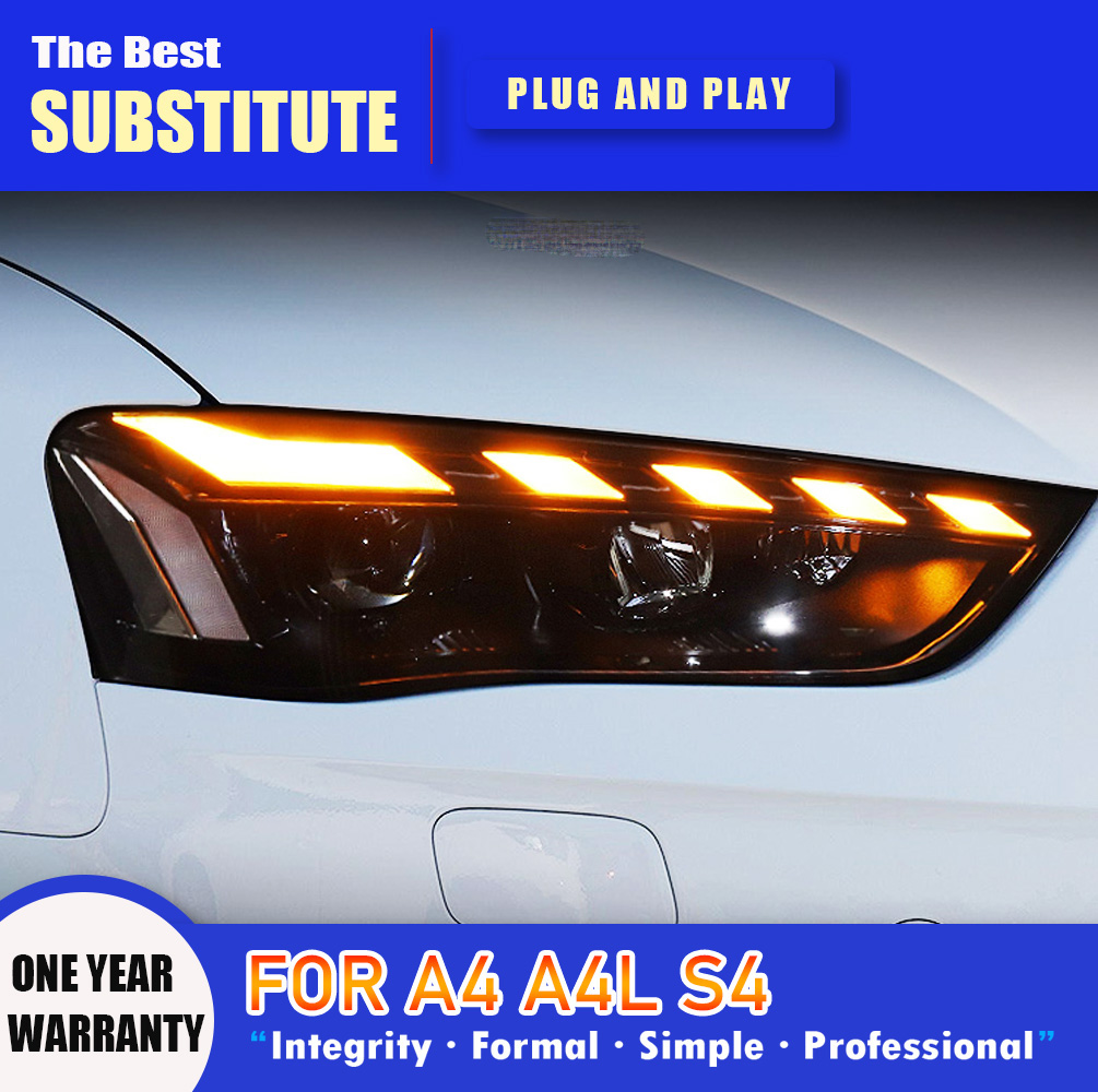 Car Accessories Front Lamp For Audi A4 A4L S4 LED Headlight Assembly 13-16 DRL Daytime Running Light Streamer Turn Signal Indicator