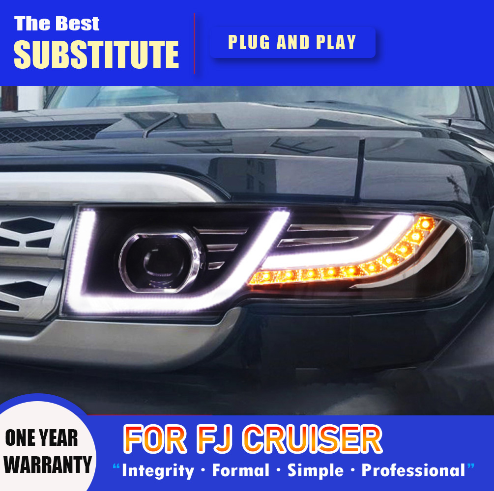For Toyota FJ Cruiser LED Headlight Assembly 07-16 Dynamic Streamer Turn Signal Indicator Daytime Running Light Car Accessories Front Lamp