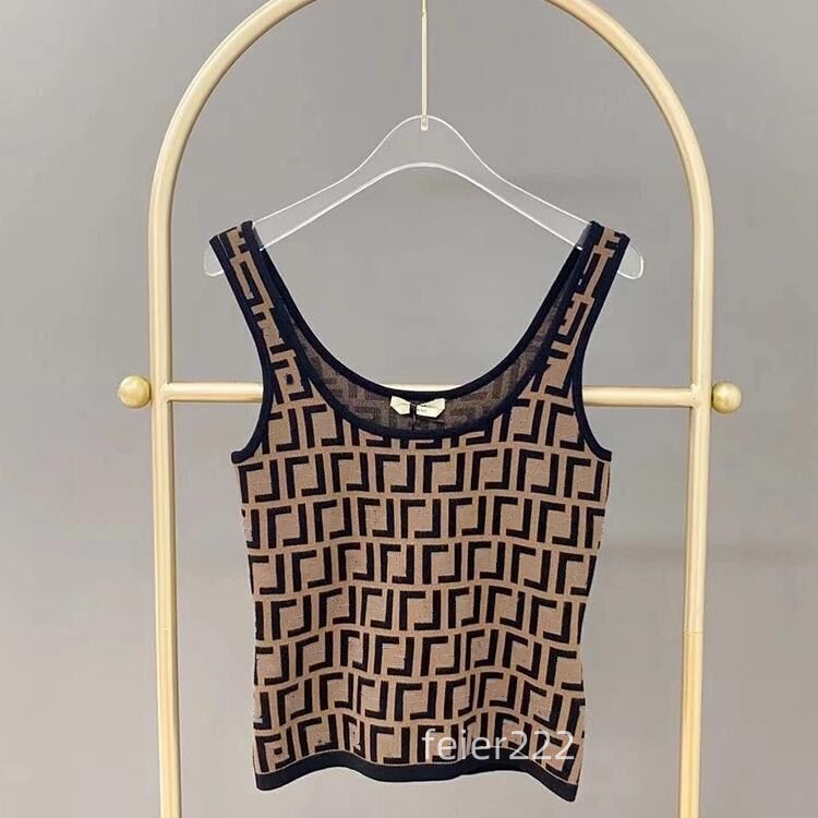 Designer Cropped Top T Shirts Women Knits Tank Top Designer Embroidery Vest Sleeveless Breathable Knitted Pullover Womens
