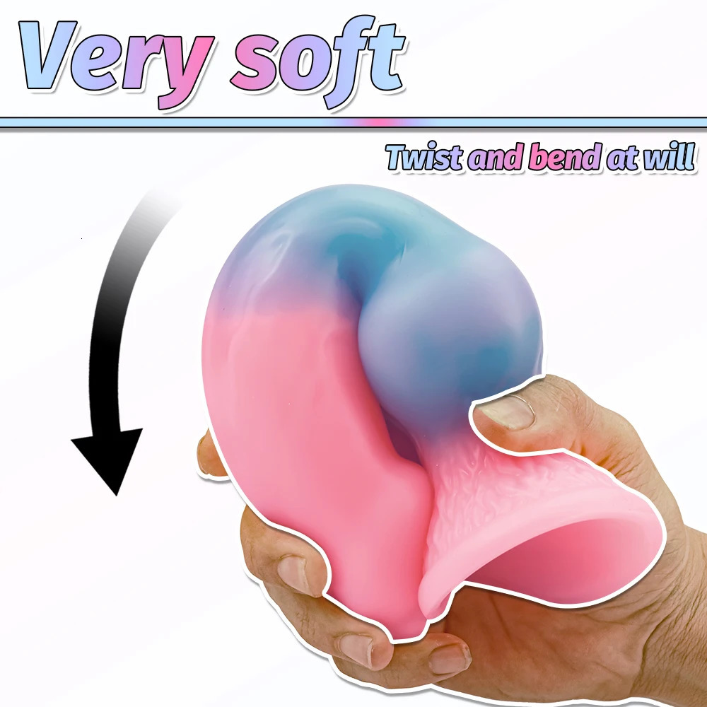Silicone Soft Animal Penis Big Dog Dick Huge Luminous Dildo Anal Plug Female Masturbation Suction Cup Luminous Adult Sex Toys 18 240129