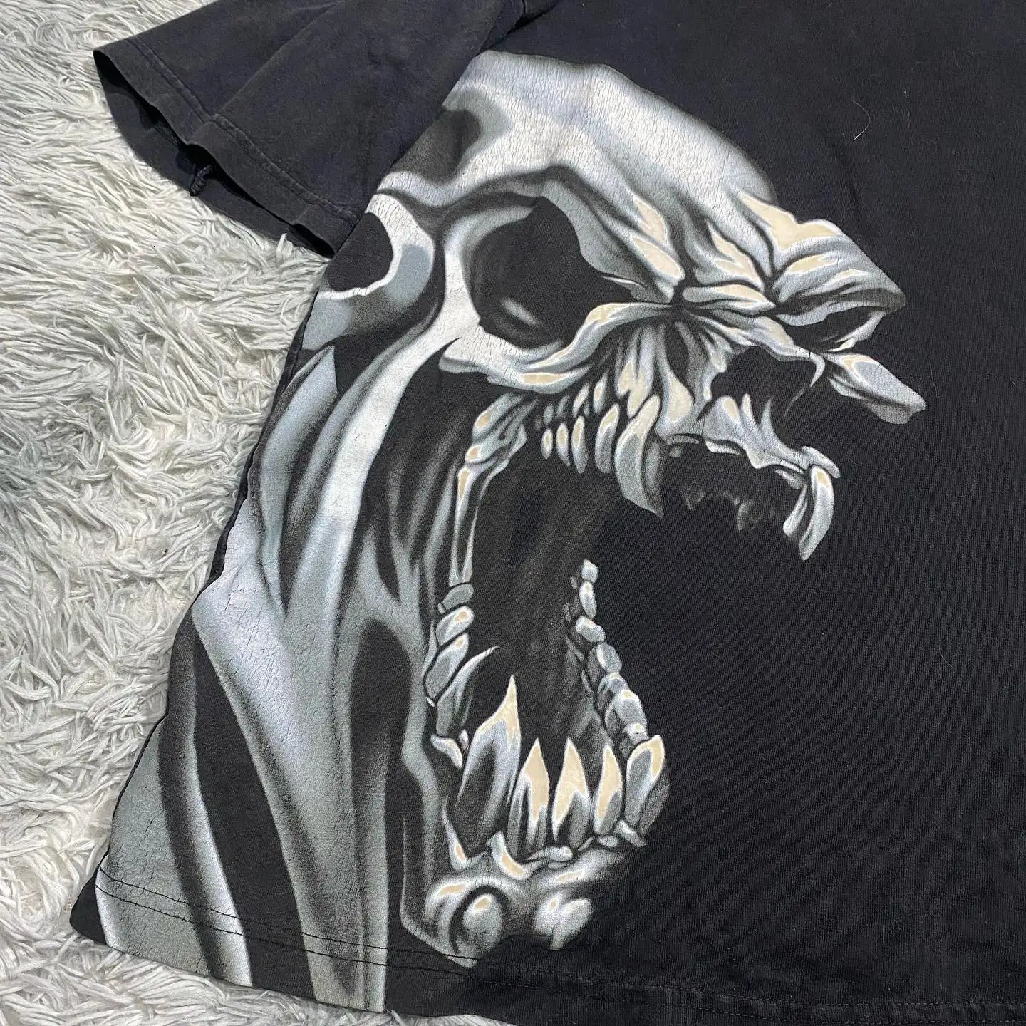 JNCO T Shirt Y2k Hip Hop Skull Print Oversized Tshirt Black Tops Men Women Harajuku Punk Rock Gothic Short Sleeved Shirt 240129