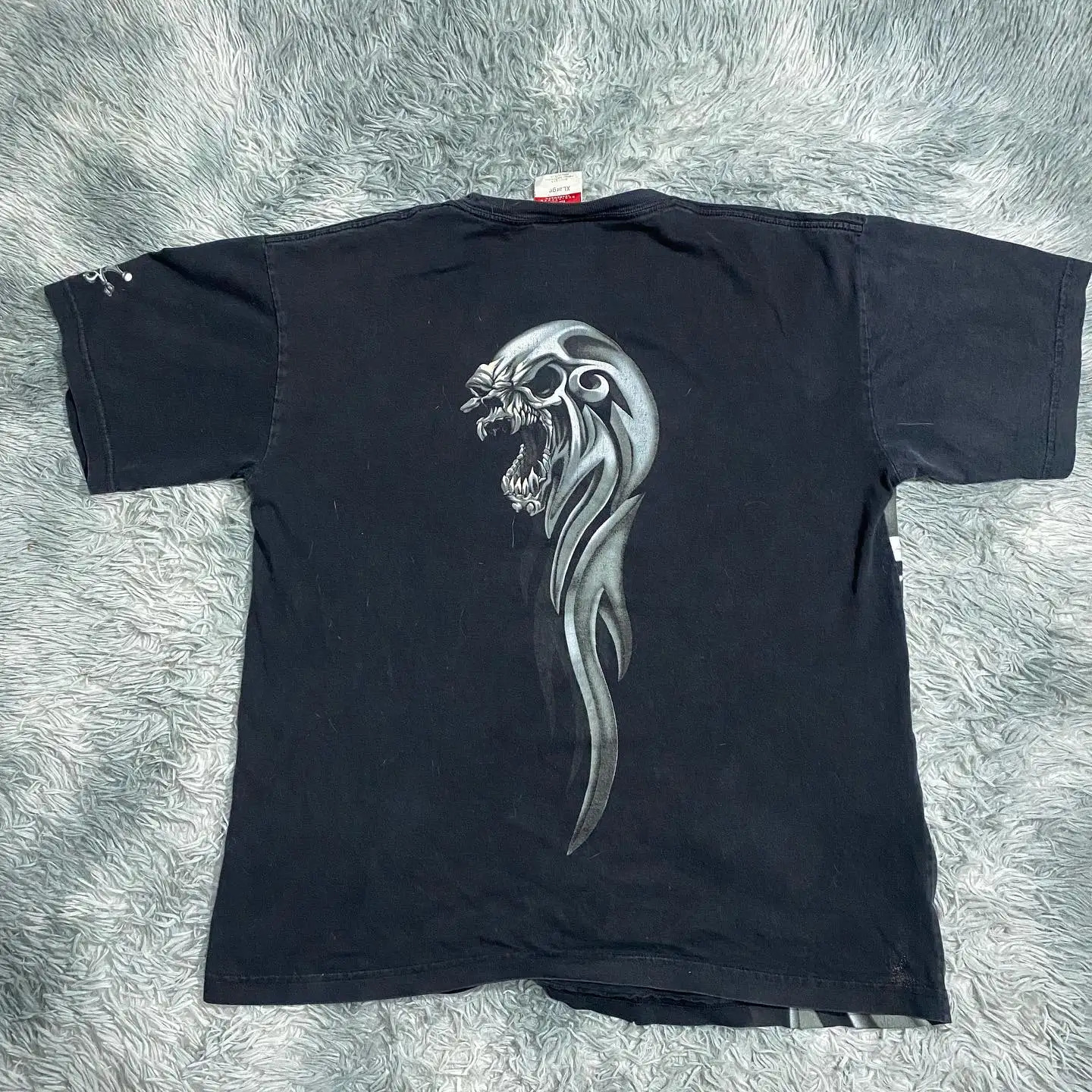 JNCO T Shirt Y2k Hip Hop Skull Print Oversized Tshirt Black Tops Men Women Harajuku Punk Rock Gothic Short Sleeved Shirt 240129