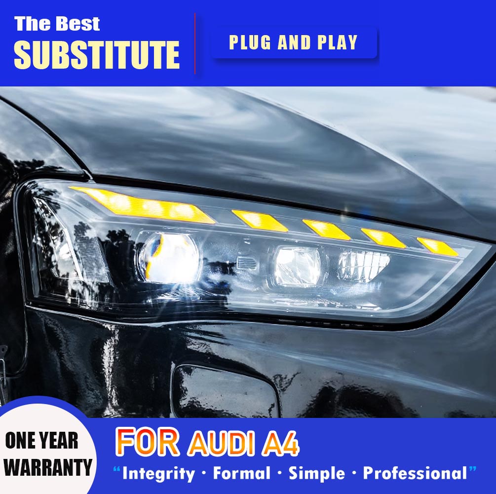 Car Accessories Front Lamp For Audi A4 A4L S4 LED Headlight Assembly 13-16 DRL Daytime Running Light Streamer Turn Signal Indicator